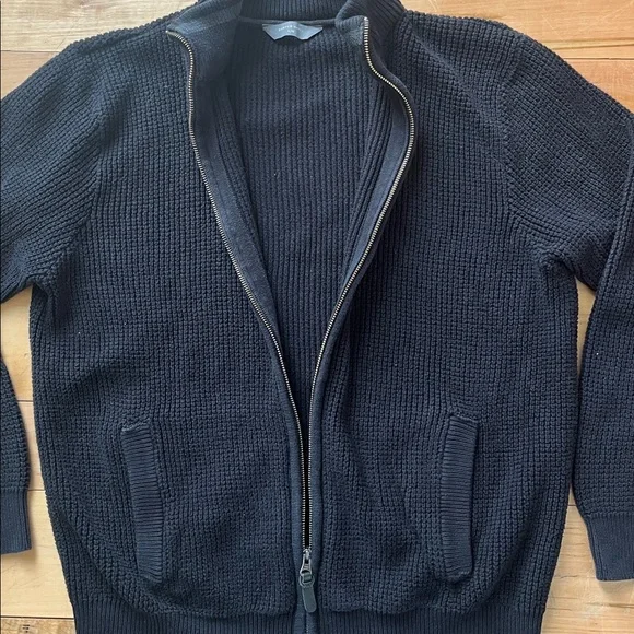 Denver Hayes Black Full-Zip Knit Sweater - Picture 6 of 11